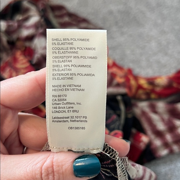 Free People Lucky Printed Blouse Sheer Boho Size XL - Picture 6 of 6